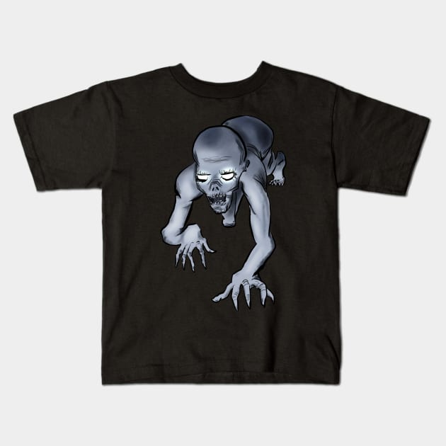 Ghoul Crawling on Ground Kids T-Shirt by Storyfeather